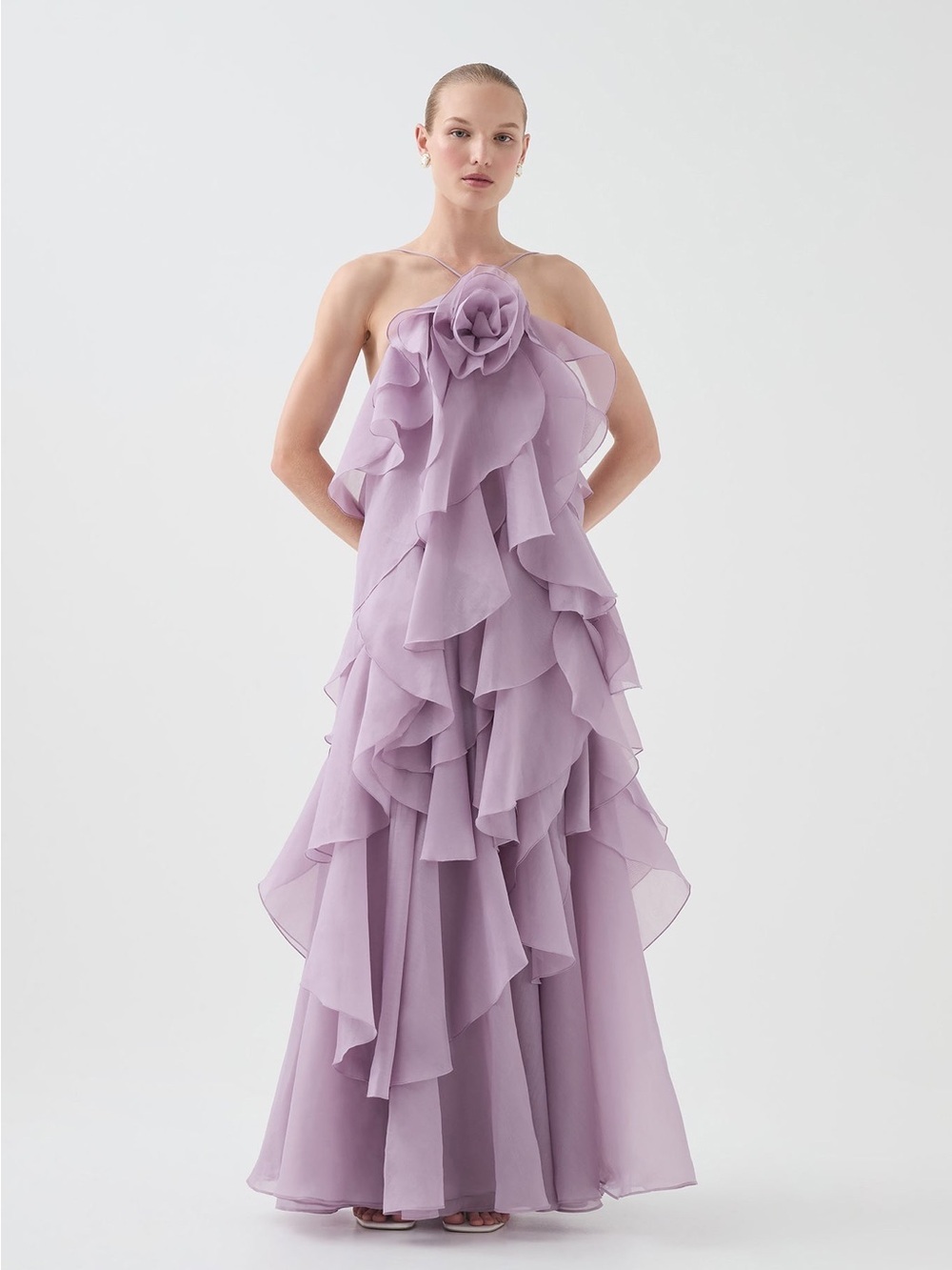 AJE Pandorea Layered Maxi Lilac Dress Size 6 Medium - Picture 4 of 17